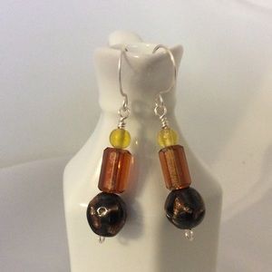Handmade Brown and Gold Drop Earrings ❗️ON SALE ❗️